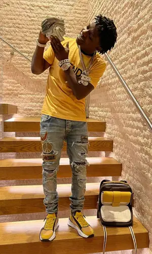 Jackboy wearing Fendi backpack