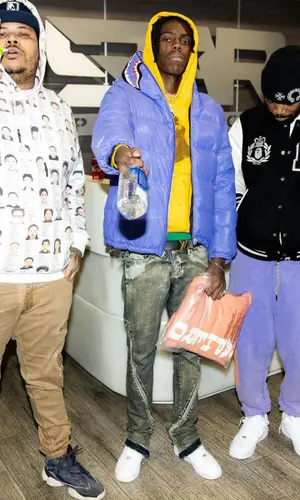 Yung Bans wearing Louis Vuitton belt