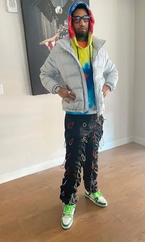 PnB Rock wearing 99%IS pants