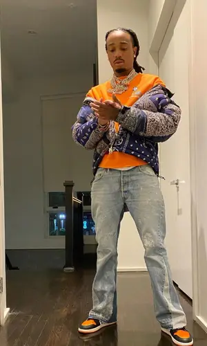 Quavo wearing Chrome Hearts sweatshirt
