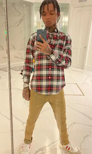 Swae Lee wearing Brooks Brothers shirt