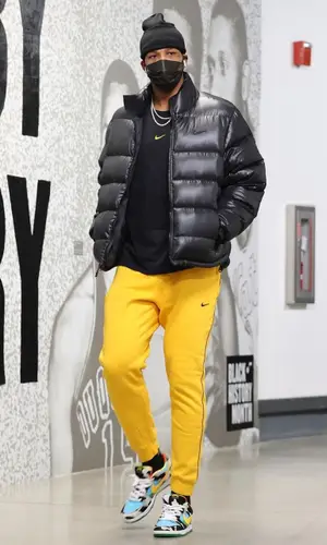 Tristan Thompson wearing Nike trousers