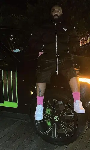 ASAP Bari wearing Rick Owens shorts