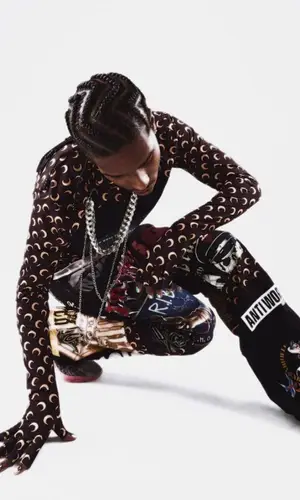 ASAP Rocky wearing Marine Serre top