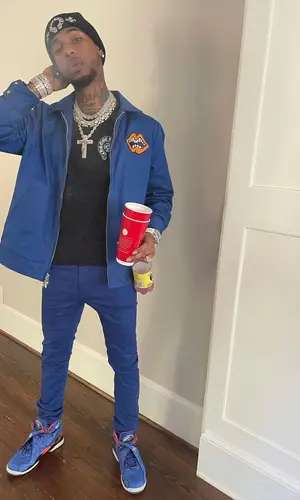 Key Glock wearing Chrome Hearts hat