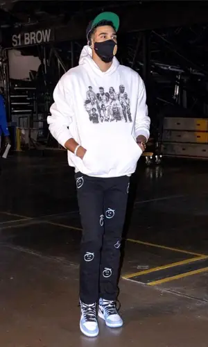 Jayson Tatum wearing Fear of God hat