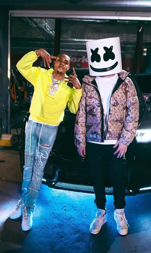 Marshmello wearing Jordan sneakers