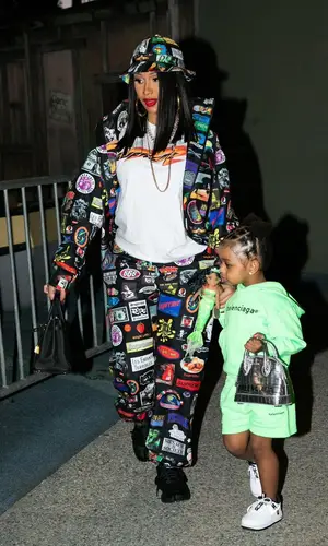 Cardi B wearing Supreme t-shirt