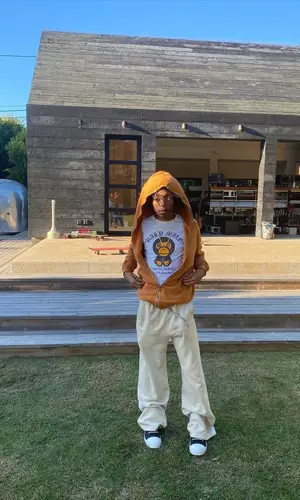 Lil Tecca wearing Rick Owens hoody