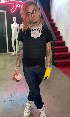 Lil Pump wearing Dior jacket
