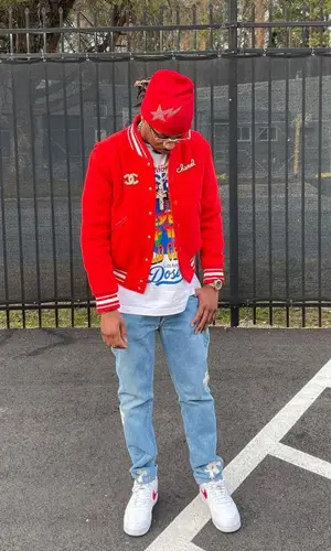Metro Boomin wearing Chrome Hearts jeans