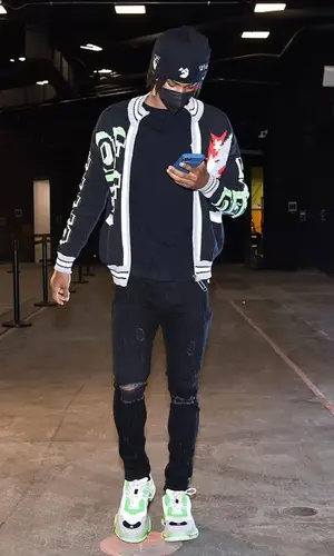 Ja Morant wearing Off-White jacket