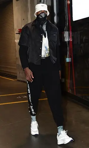 Serge Ibaka wearing Prada shirt