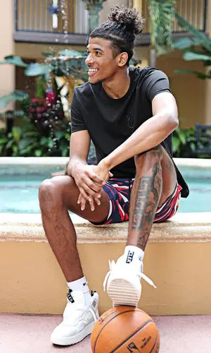 Jalen Green wearing Moncler t-shirt