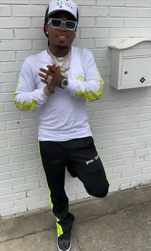 Jacquees wearing Chrome Hearts sweatshirt