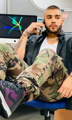Manuel Turizo wearing Gallery Dept. pants