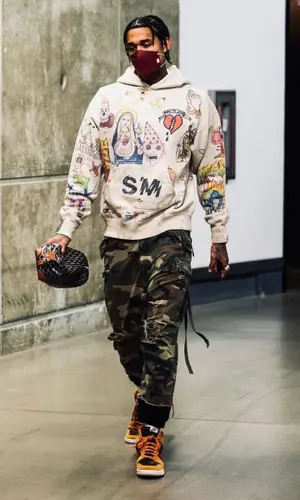 Jordan Clarkson wearing Saint Michael hoody