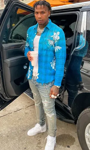 Moneybagg Yo wearing Amiri shirt
