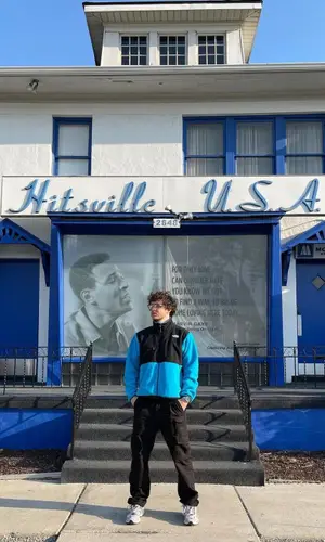 Jack Harlow’s Outfit in The North Face Jacket, Carhartt Pants & Bape Sneakers (2021)