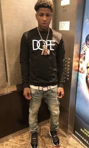 NBA YoungBoy wearing Louis Vuitton belt