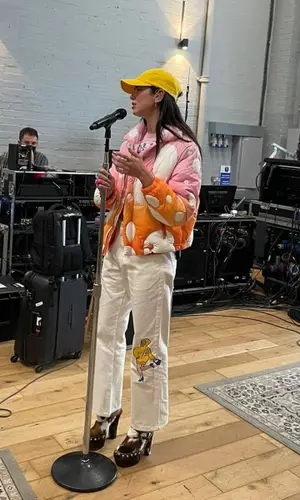 Dua Lipa wearing GCDS sandal