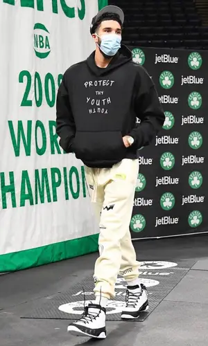 Jayson Tatum wearing Fear of God cap