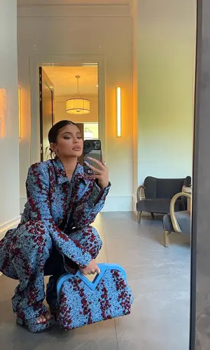 Kylie Jenner wearing Bottega Veneta jacket