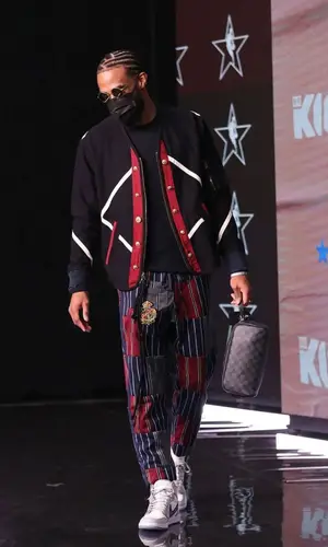 Mike Conley wearing Greg Lauren jacket