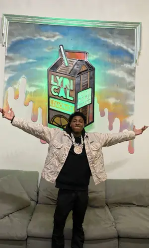 NBA YoungBoy wearing Off-White jacket