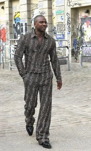 Skepta wearing Bottega Veneta jacket