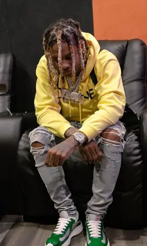 Lil Durk wearing Celine sweatshirt