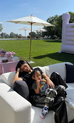 Kylie Jenner wearing Bottega Veneta pants