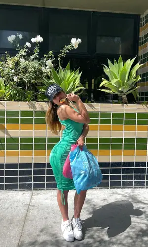 Addison Rae wearing Wish Me Luck cap