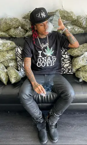 Lil Gnar wearing Timberland boots