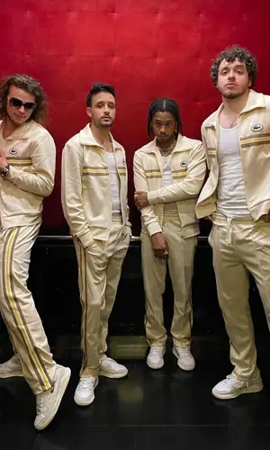 Jack Harlow wearing Lacoste pants