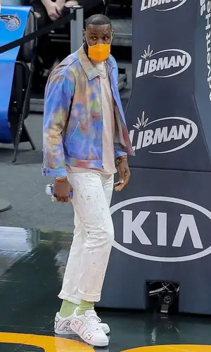 LeBron James wearing Mens INC jacket