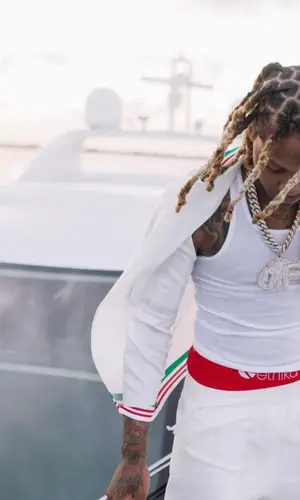 Lil Durk wearing Casablanca shirt