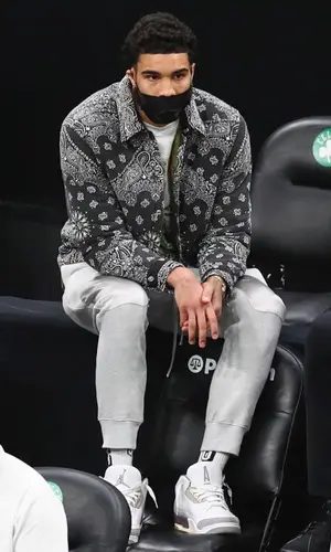 Jayson Tatum wearing John Geiger sock