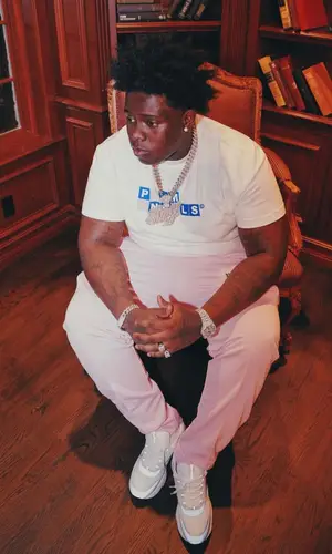 Sheff G wearing Palm Angels t-shirt
