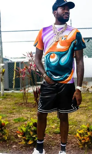 Meek Mill wearing Dior sweater