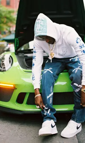 Joey Badass wearing Olivier Rogers jeans