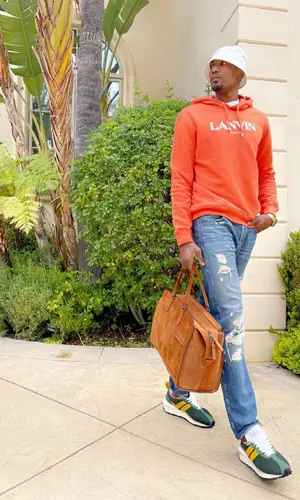 Serge Ibaka wearing 3x1 jeans