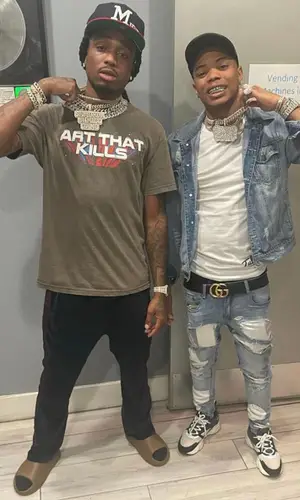Quavo wearing Yeezy sandal