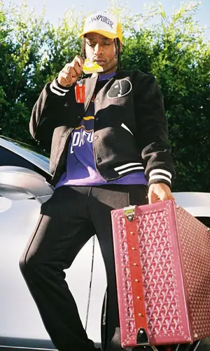 ASAP Rocky wearing ASAP Rocky Merch cap