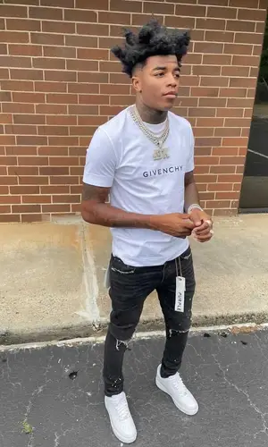 Yungeen Ace’s Outfit in Givenchy T-Shirt, Purple Brand Jeans & Nike Sneakers (2021)