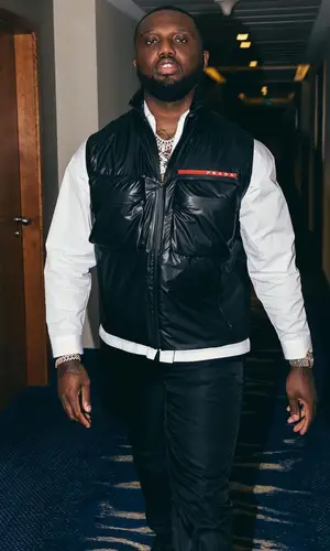 Headie One wearing Prada shirt