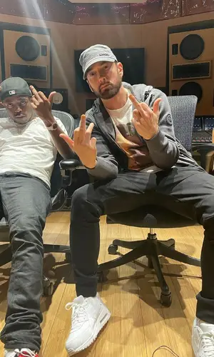 Eminem wearing Kangol cap
