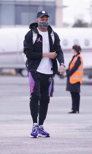 Kylian Mbappe wearing Jordan pants