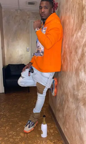 Lil Keed wearing Donpierre hoody