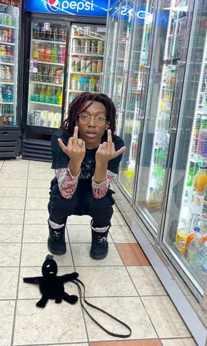 Lil Tecca wearing Rick Owens bag